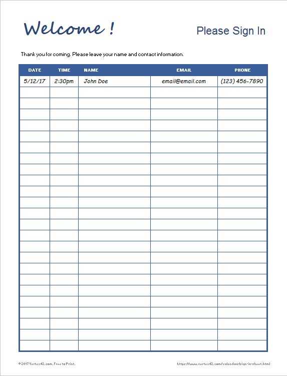 sign in sheets printable sign in sheets printable
