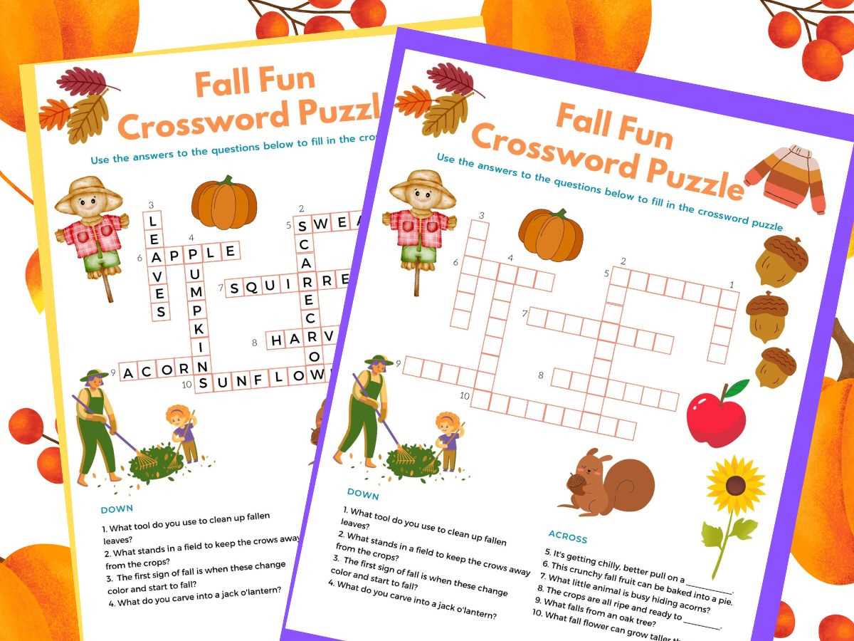 fall crossword puzzles printable