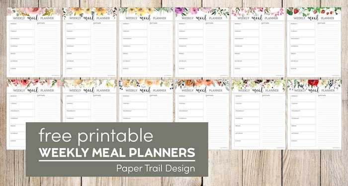weekly menu template free printable weekly menu template free printable