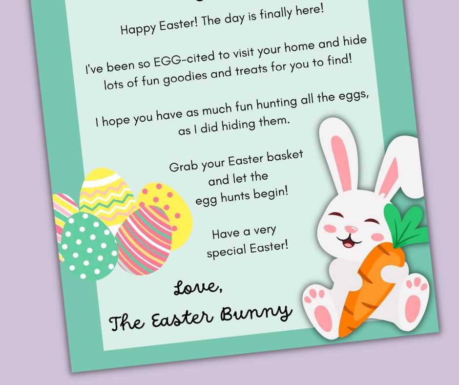 free printable letters from the easter bunny