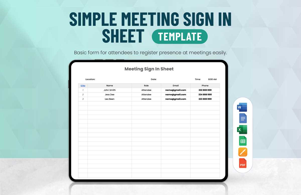 printable safety meeting sign in sheet