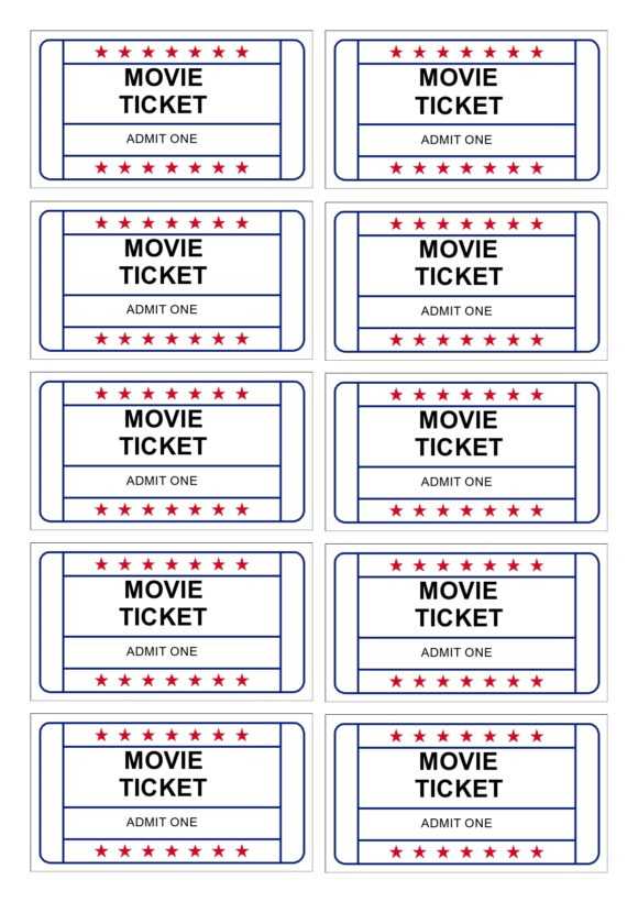 movie ticket free printable movie ticket free printable