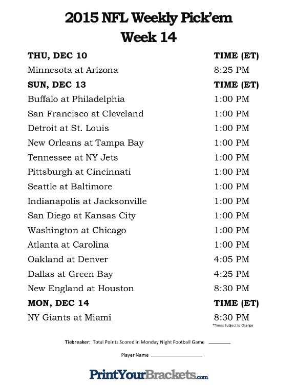 nfl printable schedule week 13 nfl printable schedule week 13