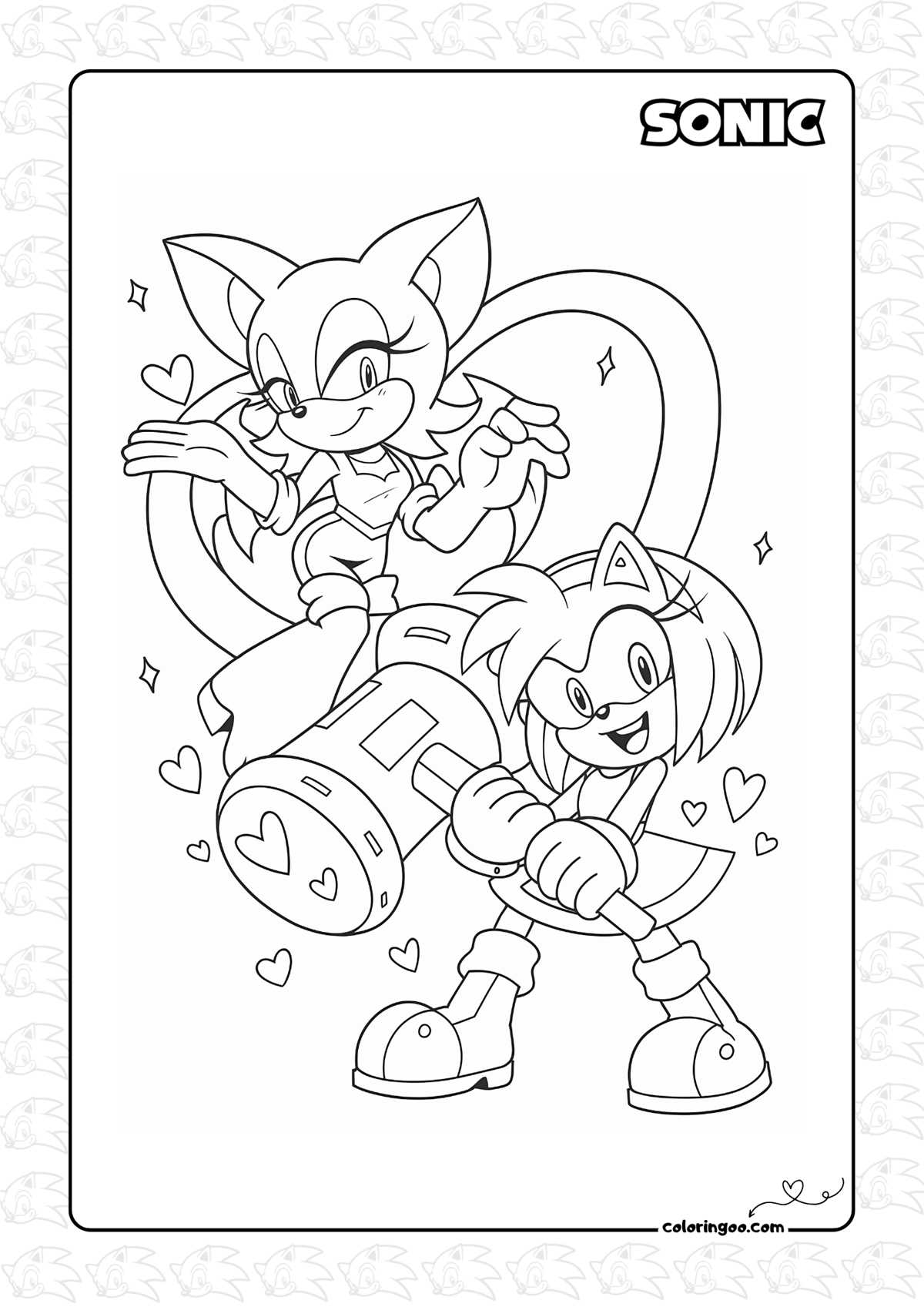 sonic free printable coloring pages