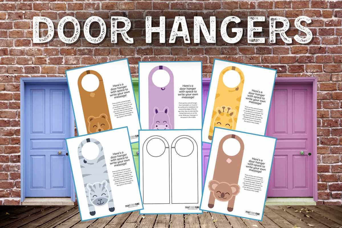 free printable door hanger template