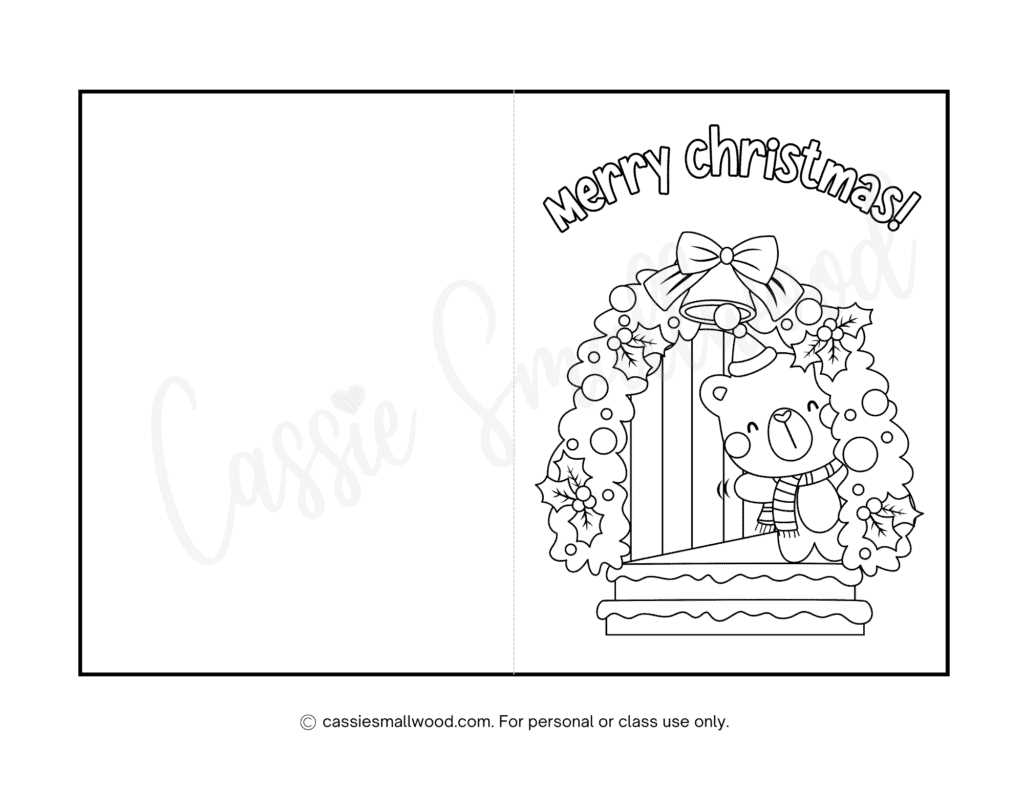 christmas cards to colour printable christmas cards to colour printable