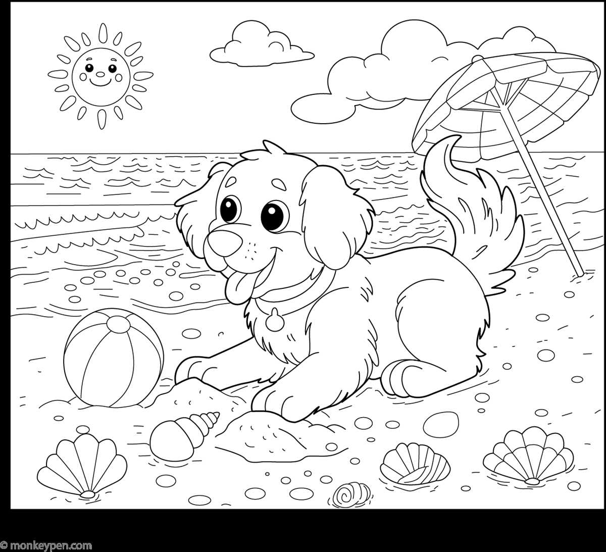 free printable beach coloring pages