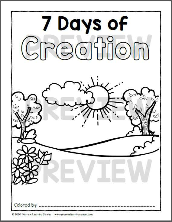 7 day days of creation printables 7 day days of creation printables