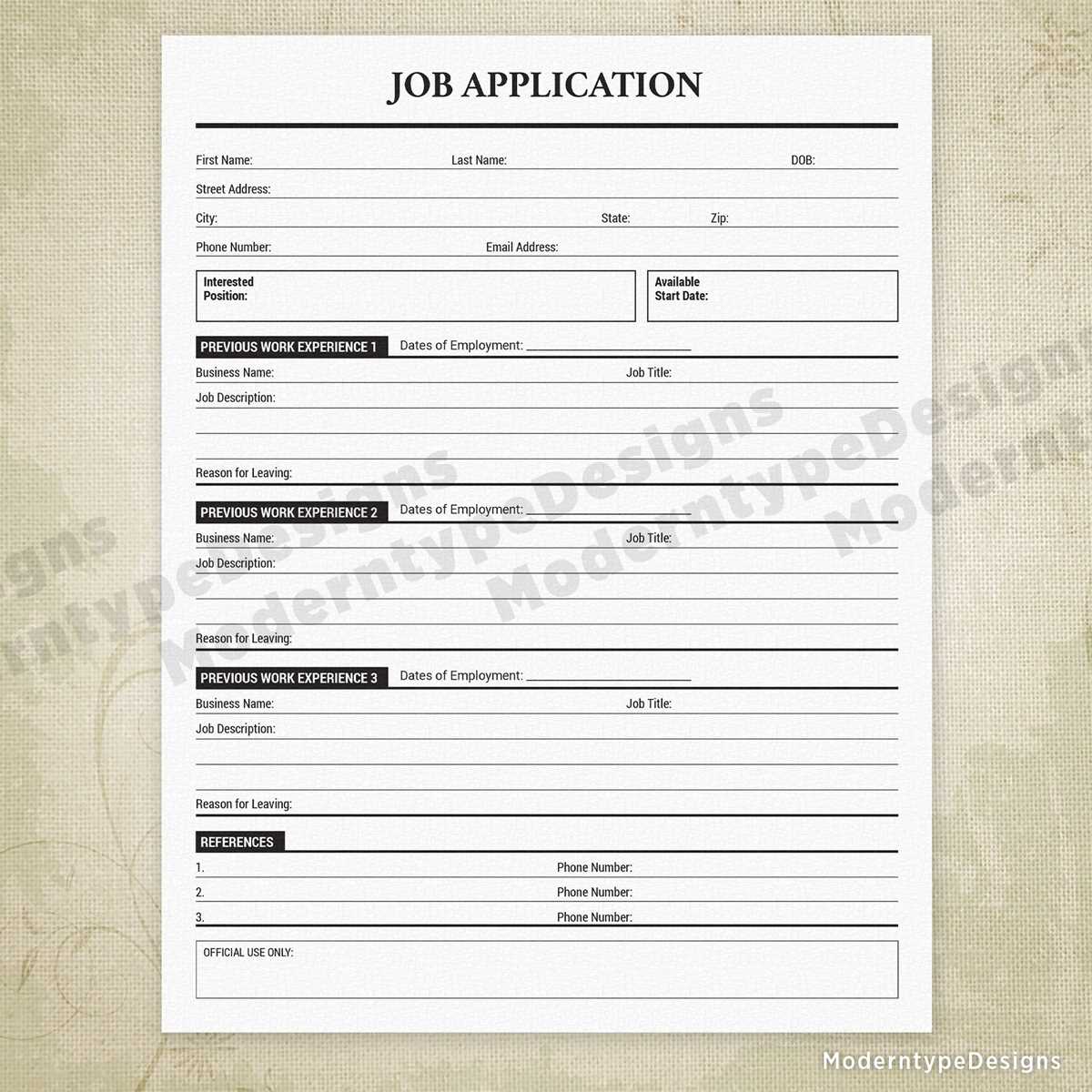job application template free printable job application template free printable