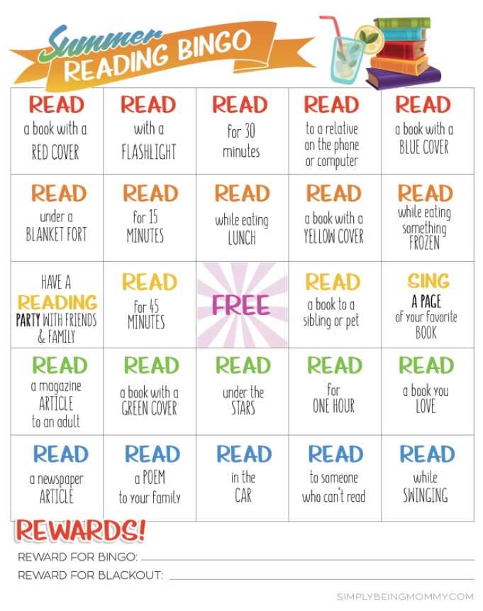 printable reading bingo cards printable reading bingo cards