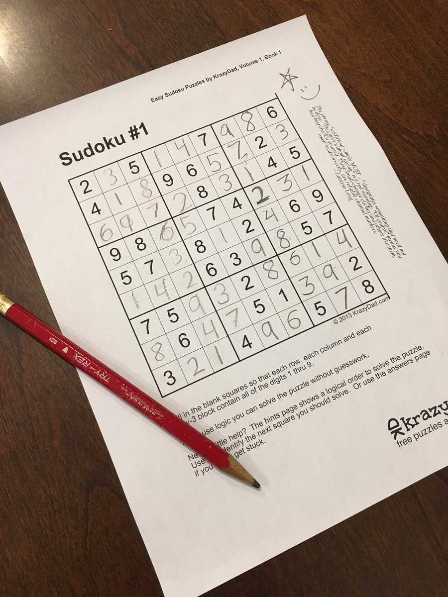 krazydad sudoku printable