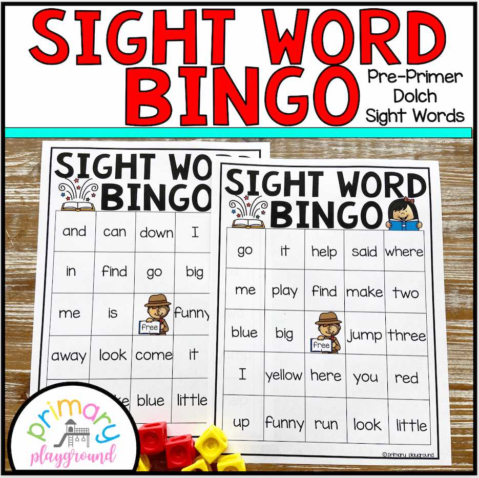 free sight word bingo printable