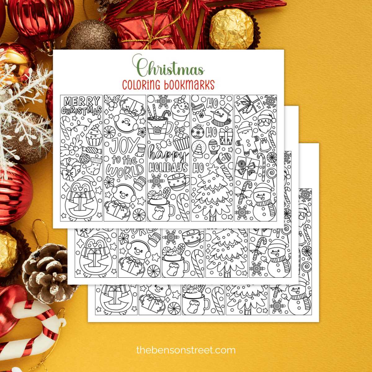 free printable christmas bookmarks to color