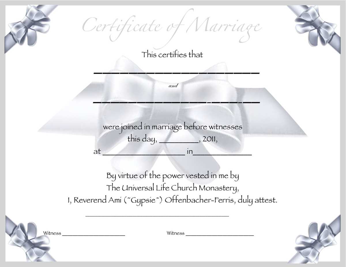 free printable wedding certificates