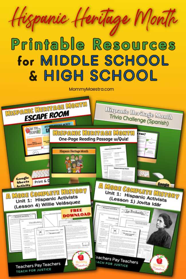 hispanic heritage month printables