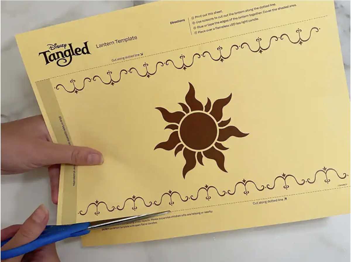 printable tangled lantern template