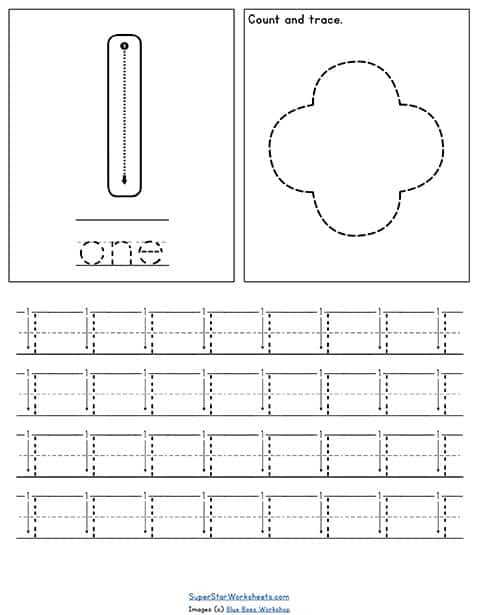 number 1 printable worksheet
