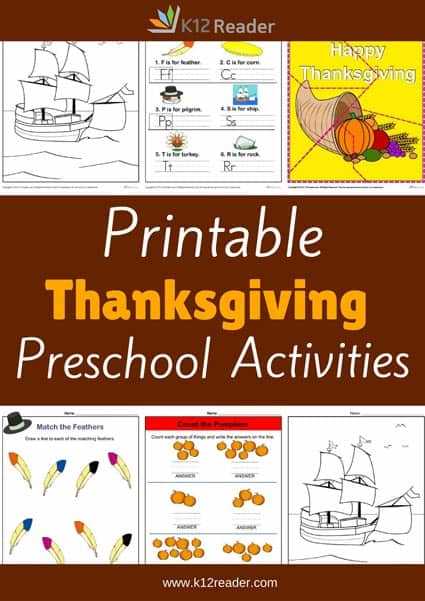 printable thanksgiving preschool activities printable thanksgiving preschool activities