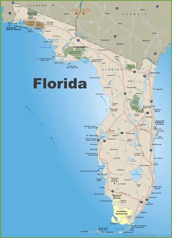 printable map of florida with cities