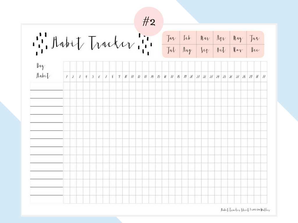 monthly habit tracker free printable
