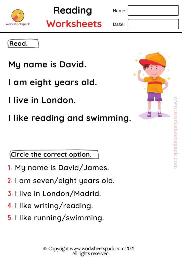 kindergarten printable worksheets reading