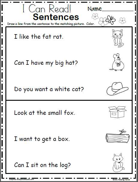 kindergarten printable worksheets reading