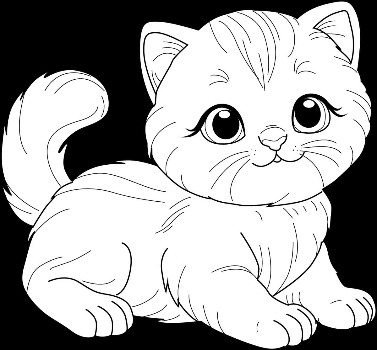 kitty coloring page free printable