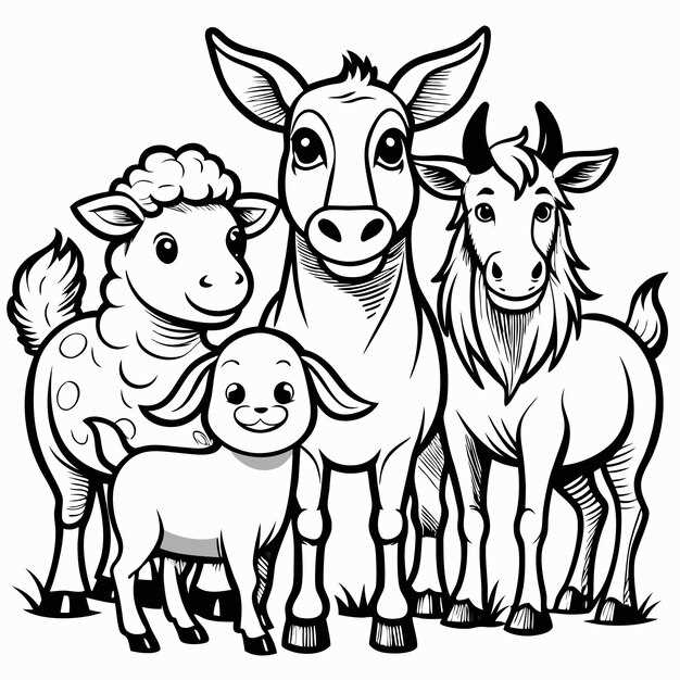 farm animals colouring pages printable