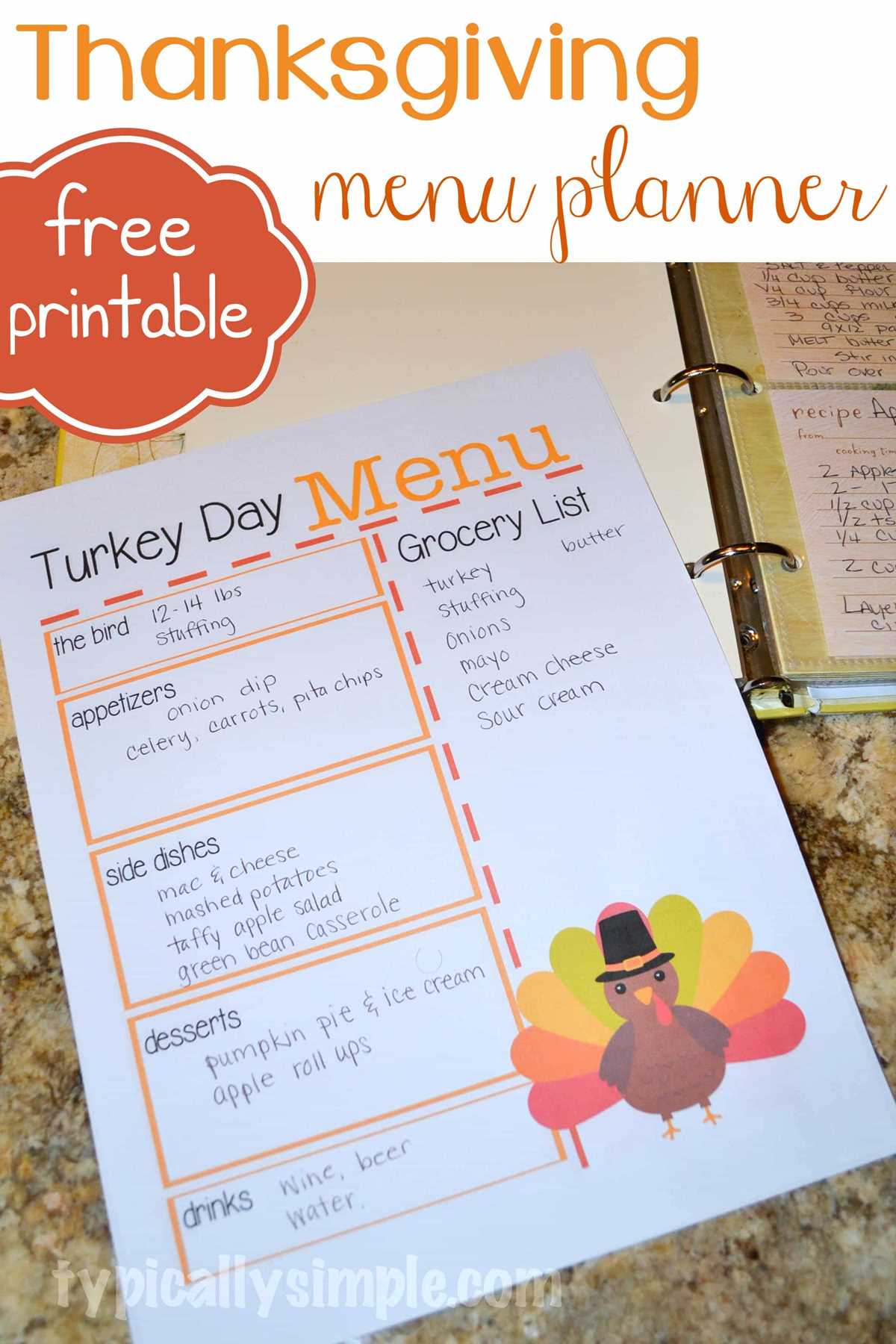 thanksgiving planner printable thanksgiving planner printable