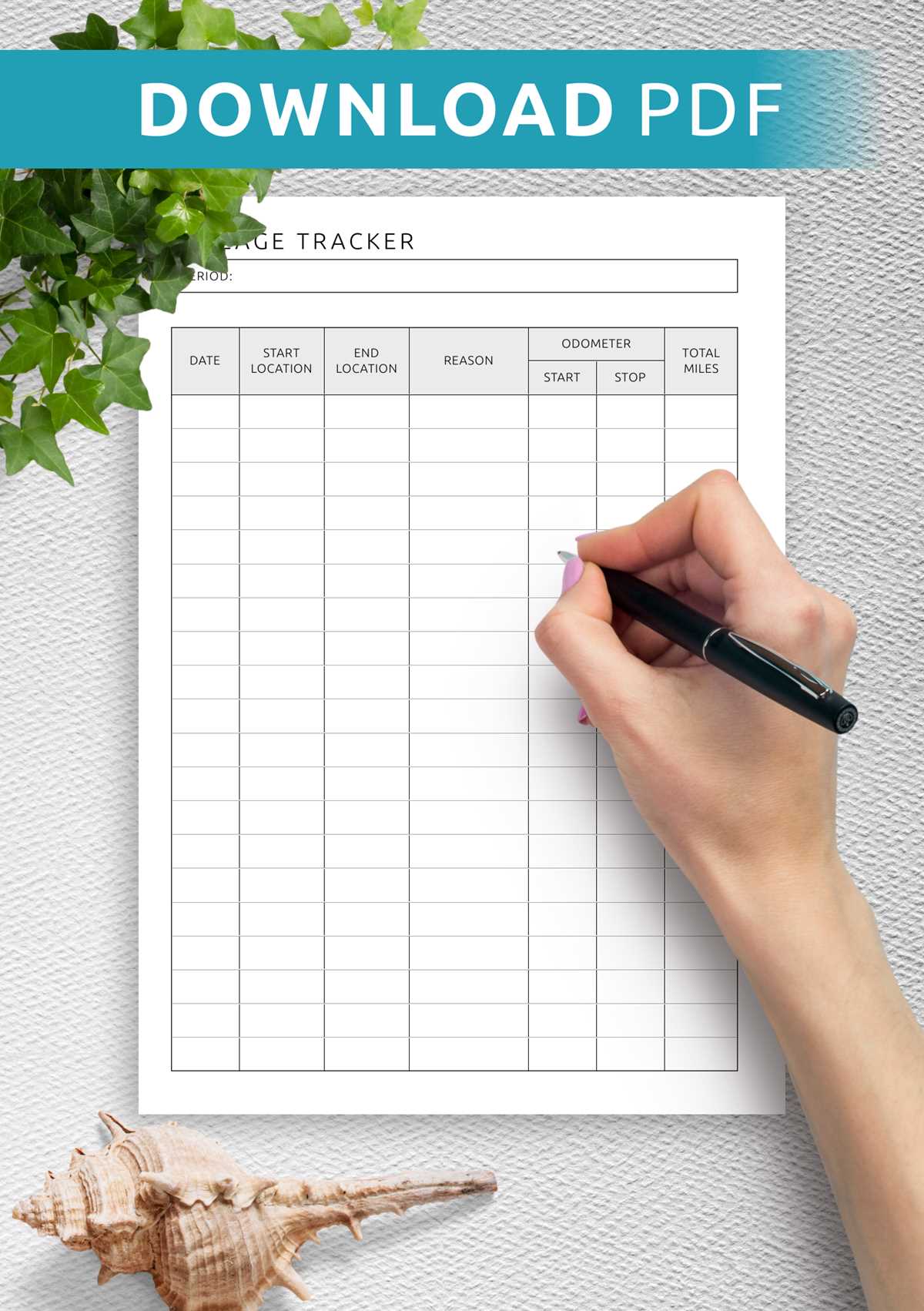 printable mileage log free