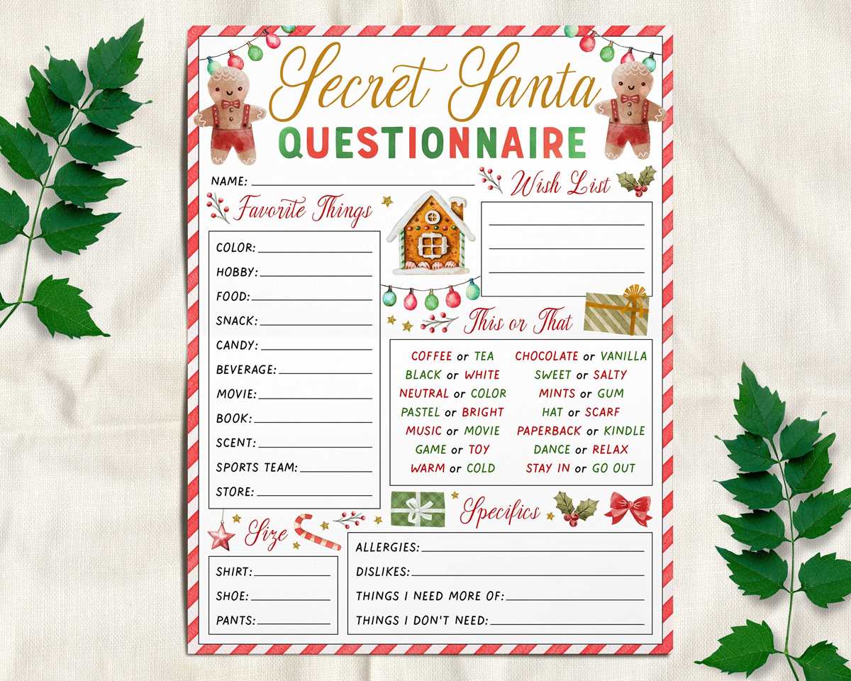 secret santa template printable