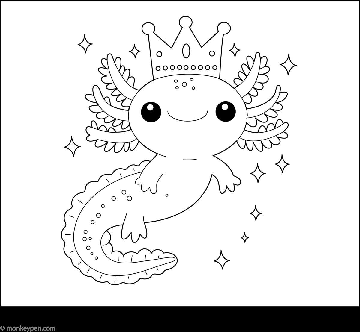 axolotl coloring page printable free