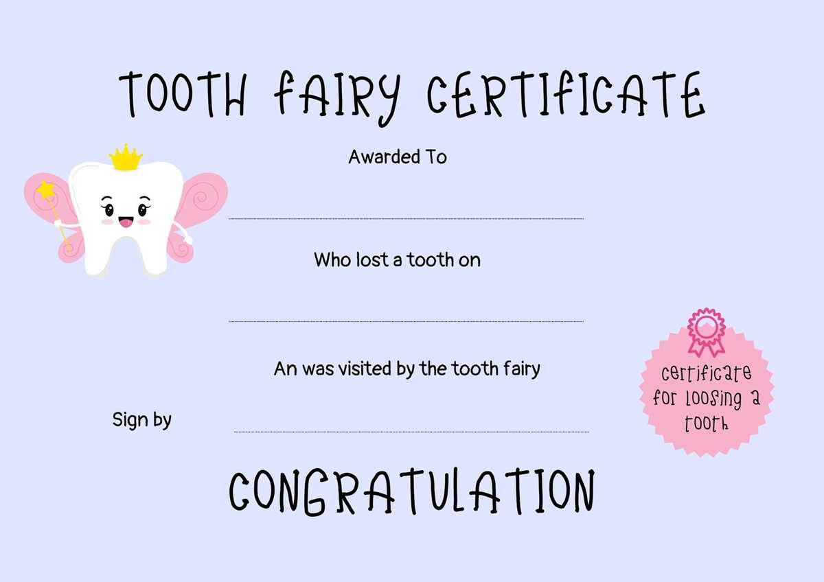 tooth fairy printable certificate free tooth fairy printable certificate free