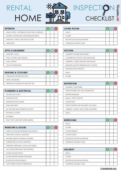 printable home walk through checklist