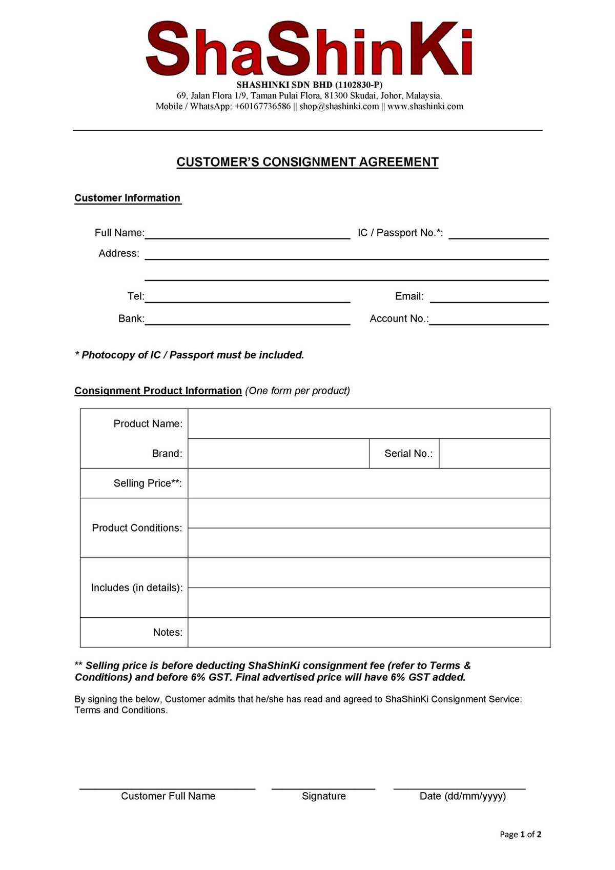 printable retail consignment agreement printable retail consignment agreement