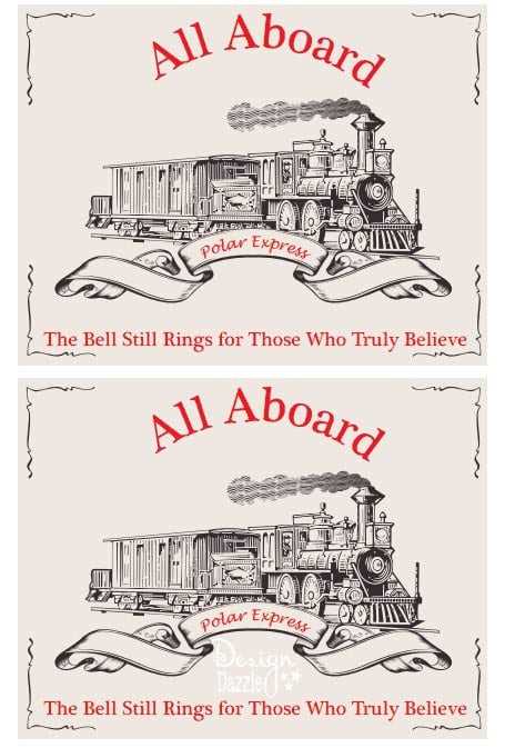 printable believe ticket polar express