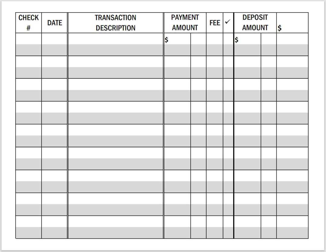 large printable check register large printable check register