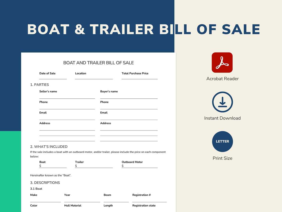 free printable boat and trailer bill of sale free printable boat and trailer bill of sale