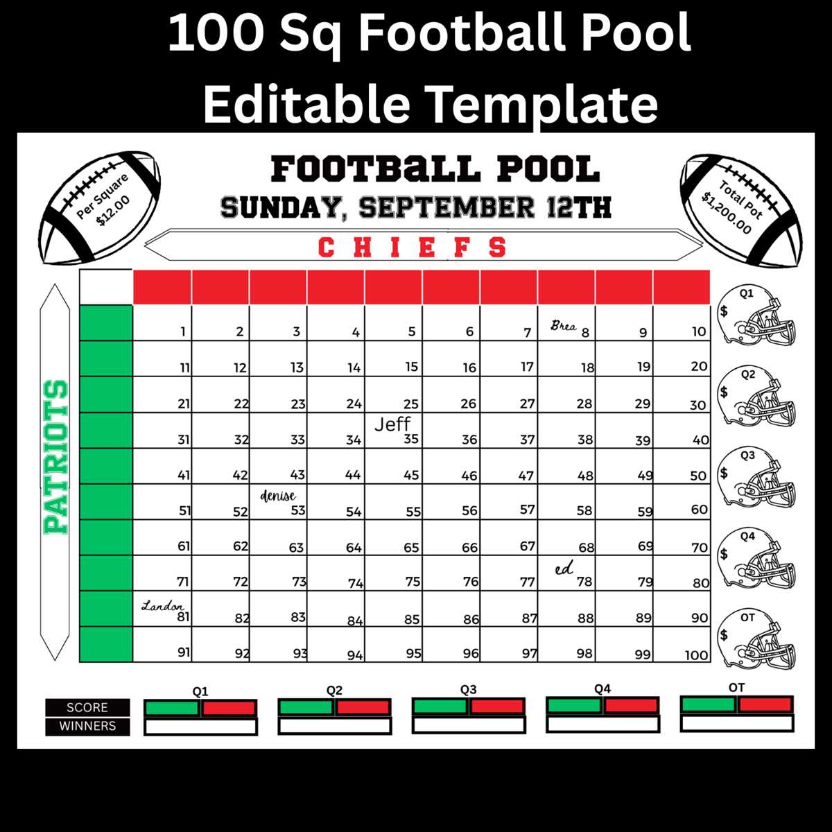 100 squares printable