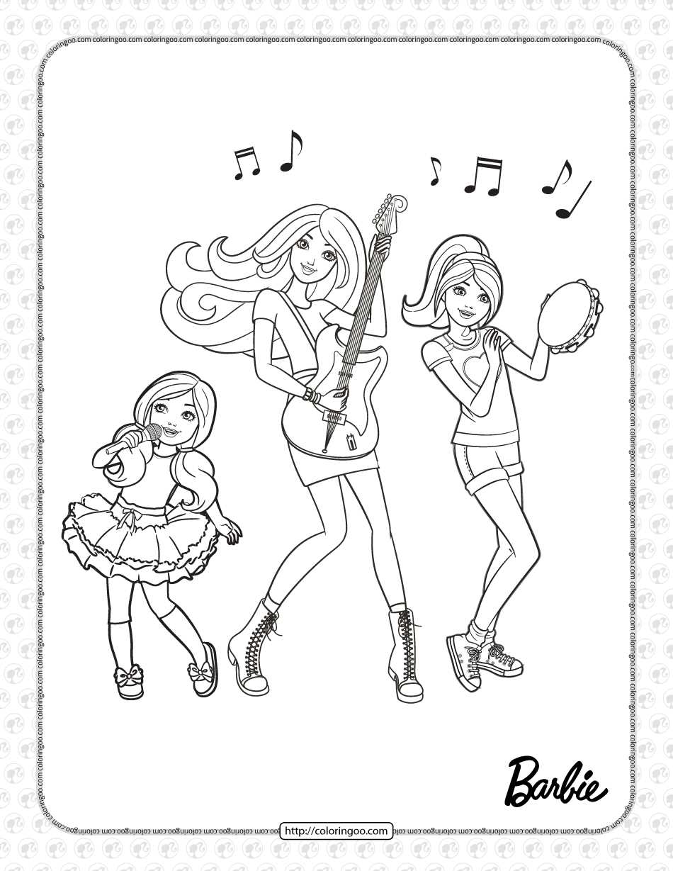 barbie printable coloring page