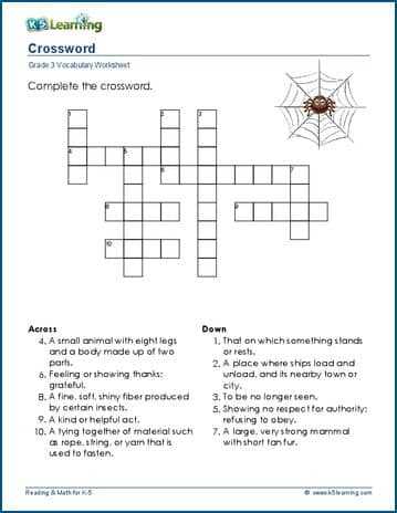 4th grade crossword puzzles printable 4th grade crossword puzzles printable
