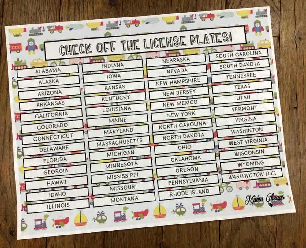 licence plate game printable licence plate game printable