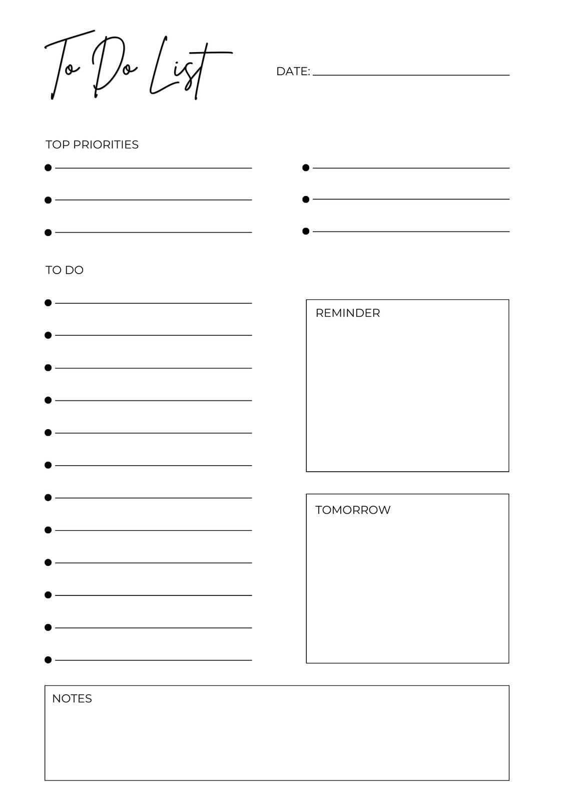 weekly to do list printable free