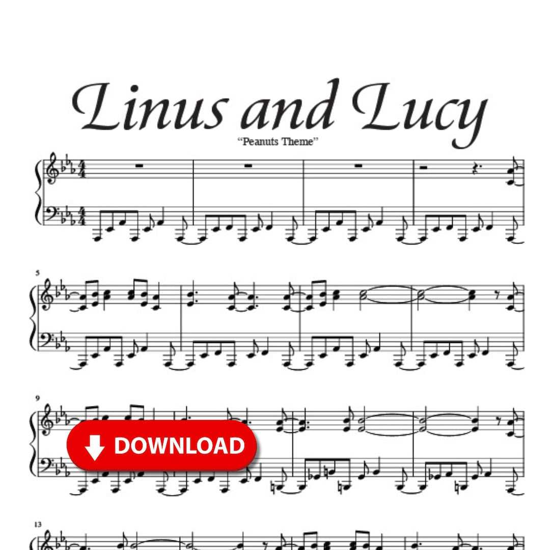 linus and lucy piano sheet music free printable linus and lucy piano sheet music free printable
