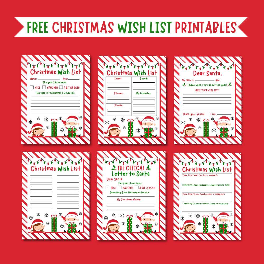 printable xmas wish list