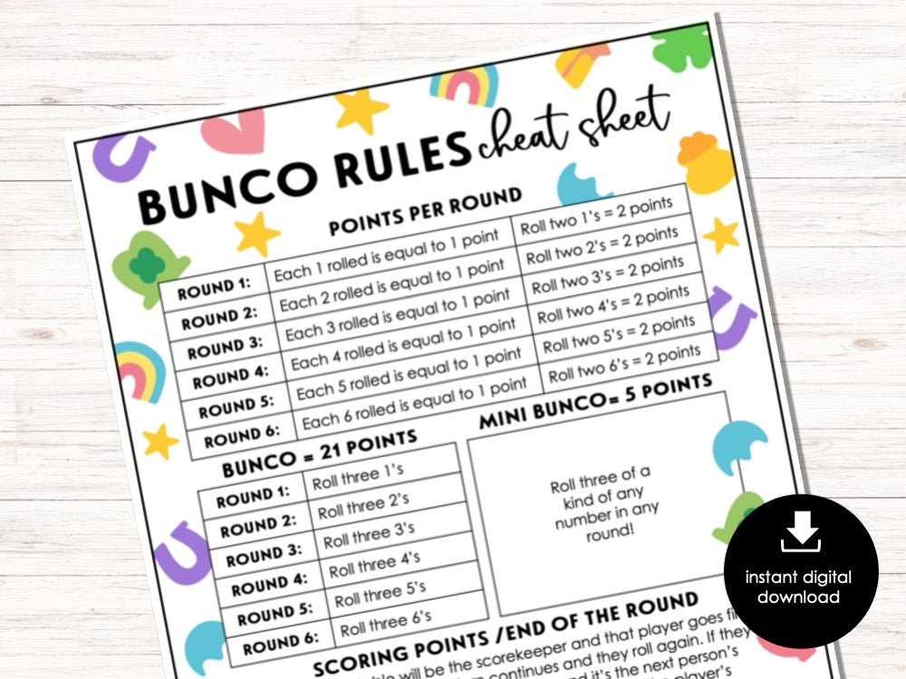 printable bunco rules printable bunco rules