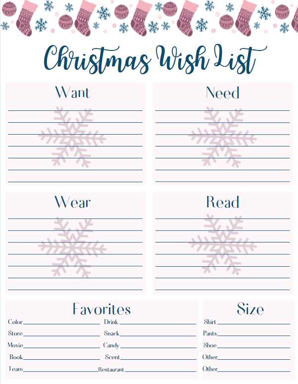 christmas wish list printable free christmas wish list printable free