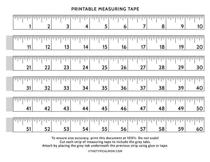 printable cheat sheet reading a tape measure worksheet