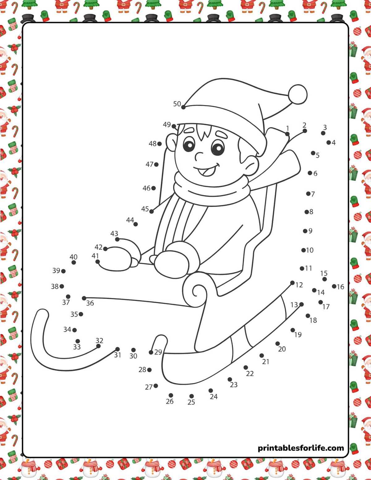 christmas connect the dots free printable