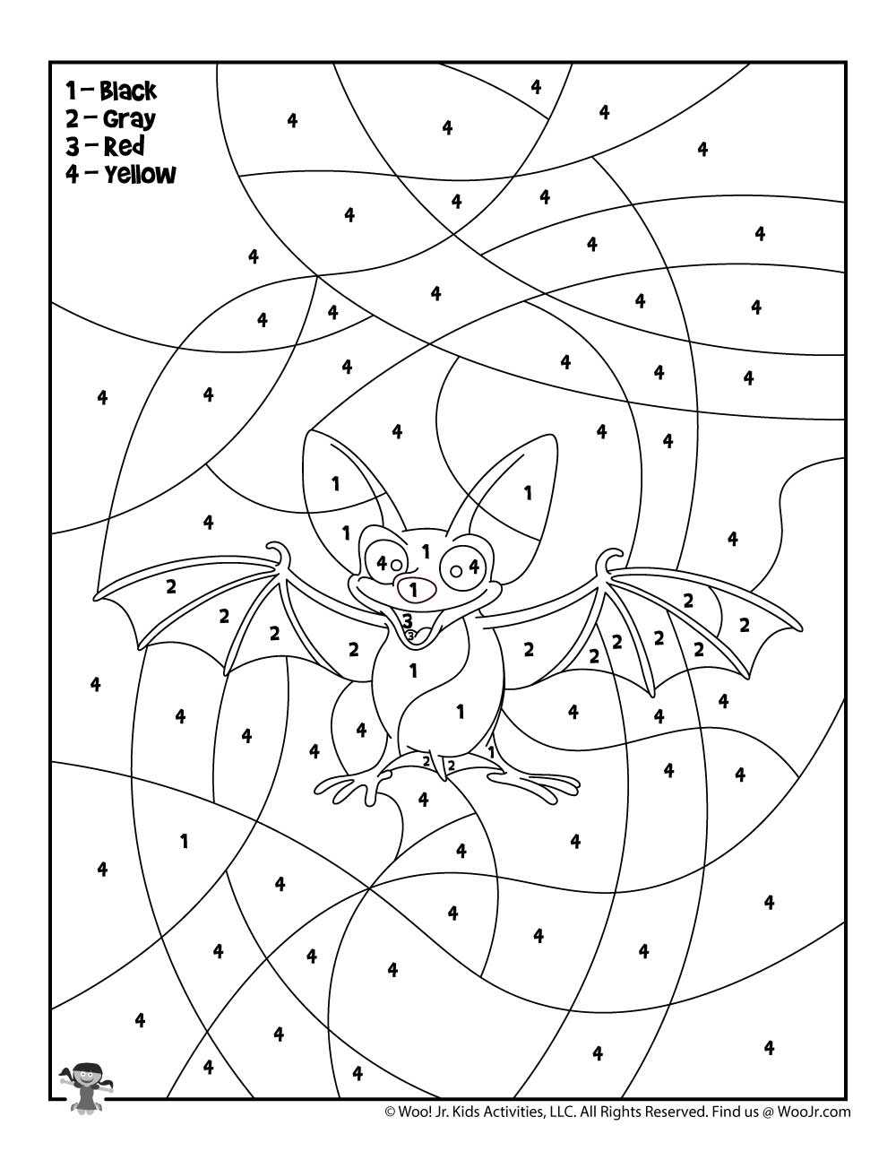 halloween color by number printable
